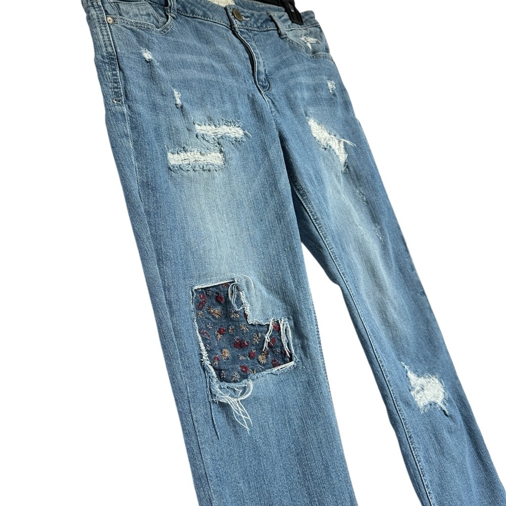 Democracy Artisan Crafted Patchwork Distressed Je… - image 4